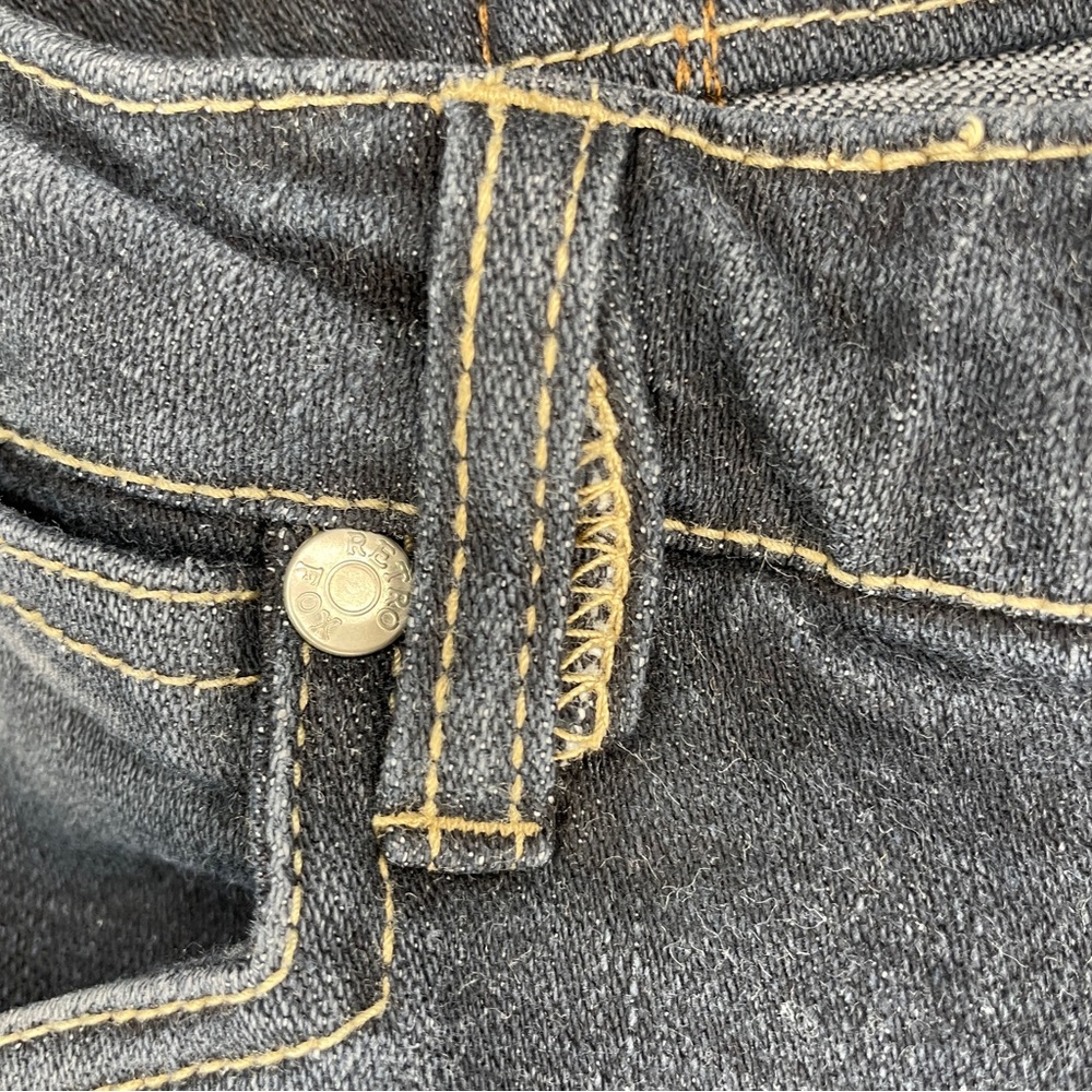 Vintage Retro Fox Low Rise Boot Cut Jeans - Dark Wash Blue - Picture 8 of 16